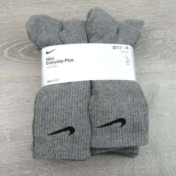 Nike Everyday Plus Cushioned Crew Socks Mens Size 8-12 Grey NEW - Picture 2 of 10